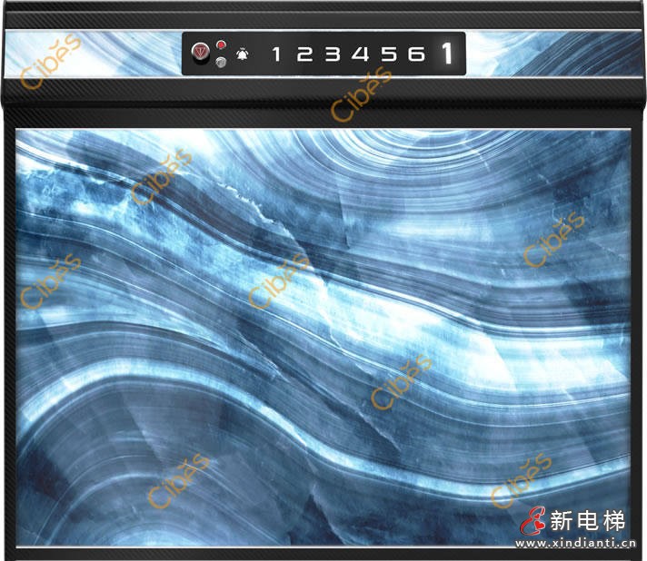 幽藍(lán)水晶背景墻定制家用電梯