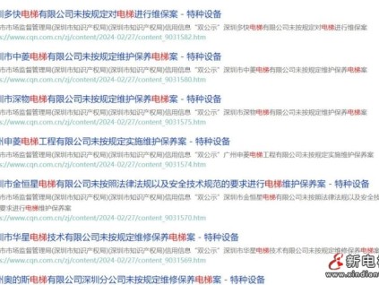 開(kāi)始嚴(yán)打了？深圳市場(chǎng)監(jiān)督管理局一口氣通報(bào)12起維保處罰案例！